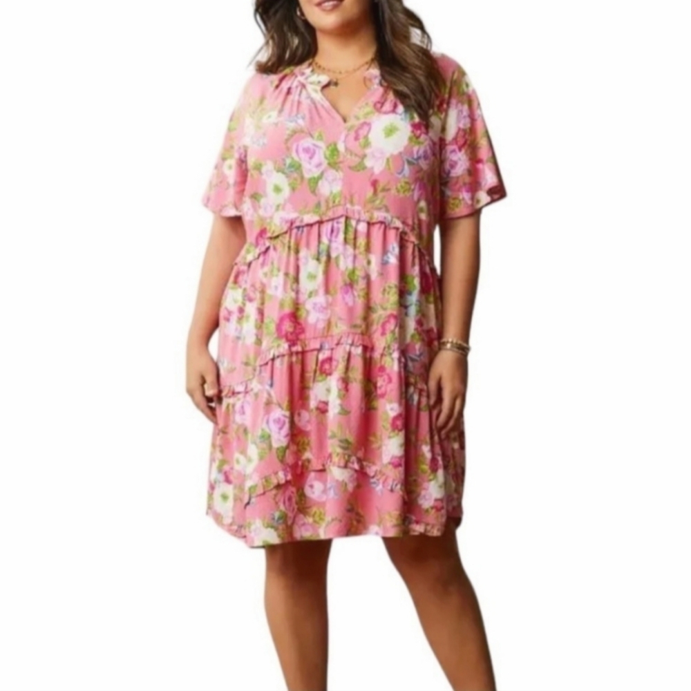 Matilda Jane Enchanted garden florals tiered dress women's size XL